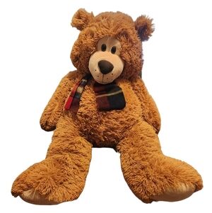 22” DanDee Jumbo Teddy Bear wearing Plaid scarf Plush Stuffed Animal